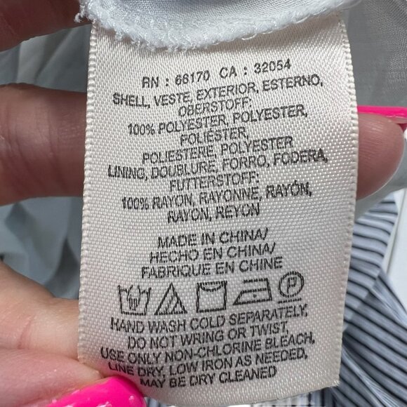 Maeve Darcy Striped Bib Front Pleated Skirt Maxi Dress Navy Blue White Size 4 - Picture 6 of 7